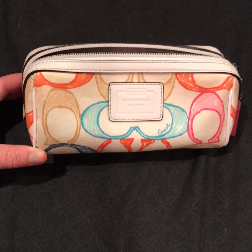 Coach Scribble Print Logo Cosmetic Bag